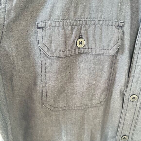 Merrell Dark Grey Short Sleeve Casual Button Down Shirt - Picture 6 of 8